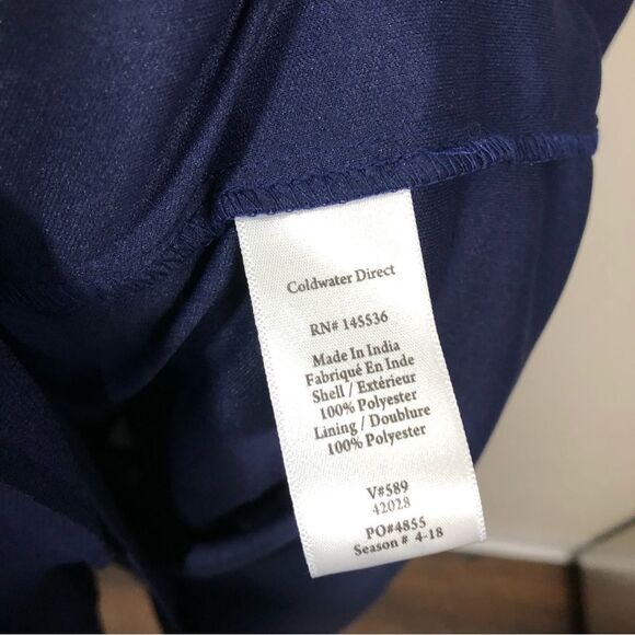 Coldwater Creek Navy Blue Flowy V Neck Mini Dress women's size 14 - Picture 6 of 8